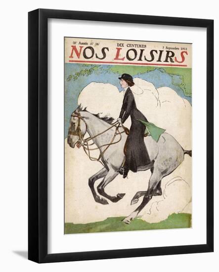 Woman and Her Daughter Go out for a Ride on Their Horses-Stanley Lloyd-Framed Premium Photographic Print