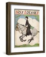 Woman and Her Daughter Go out for a Ride on Their Horses-Stanley Lloyd-Framed Photographic Print