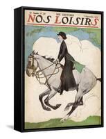 Woman and Her Daughter Go out for a Ride on Their Horses-Stanley Lloyd-Framed Stretched Canvas