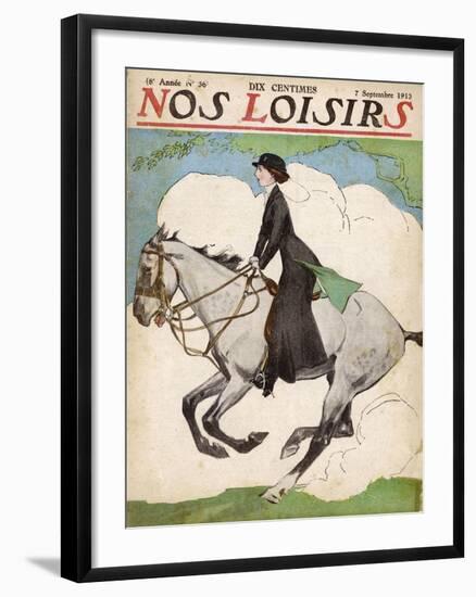 Woman and Her Daughter Go out for a Ride on Their Horses-Stanley Lloyd-Framed Photographic Print