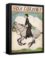 Woman and Her Daughter Go out for a Ride on Their Horses-Stanley Lloyd-Framed Stretched Canvas