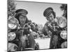 Woman and Her Daughter Sharing Interest in Motorcycle Racing-Sam Shere-Mounted Photographic Print