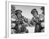 Woman and Her Daughter Sharing Interest in Motorcycle Racing-Sam Shere-Framed Photographic Print