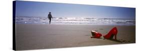 Woman and High Heels on Beach, California, USA-null-Stretched Canvas