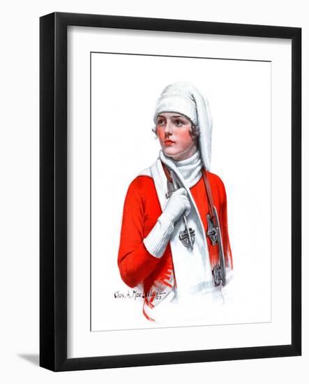 "Woman and Ice Scates,"January 26, 1924-Charles A. MacLellan-Framed Giclee Print