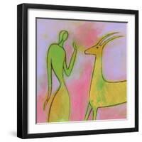 Woman and Impala-Marie Bertrand-Framed Giclee Print