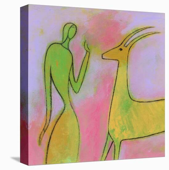 Woman and Impala-Marie Bertrand-Stretched Canvas