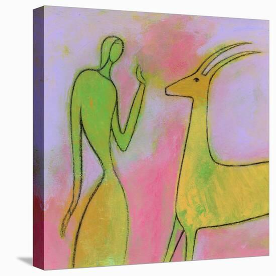 Woman and Impala-Marie Bertrand-Stretched Canvas