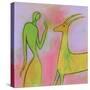 Woman and Impala-Marie Bertrand-Stretched Canvas