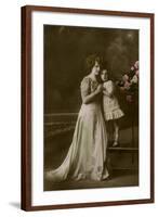 Woman and Little Girl in Studio-null-Framed Photographic Print