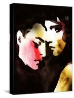 Woman and Man .Abstract Watercolor .Fashion Background-Anna Ismagilova-Stretched Canvas