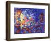 Woman and Man Asleep with Book and Cats-Bill Bell-Framed Giclee Print