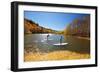 Woman And Man Enjoy Fall Bliss On SUP Boards Near Telluride, Colorado In Autumn, San Juan Mts-Ben Herndon-Framed Photographic Print