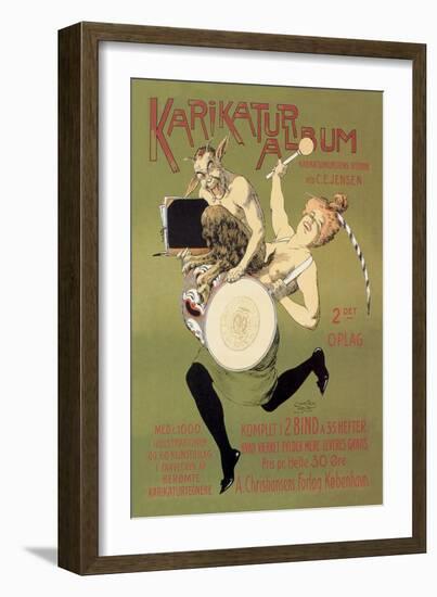 Woman and Pan with Drum-Carsten Ravn-Framed Art Print