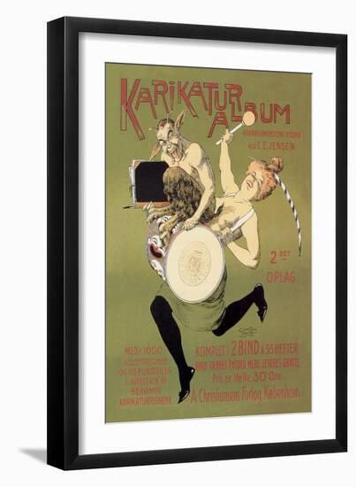 Woman and Pan with Drum-Carsten Ravn-Framed Art Print