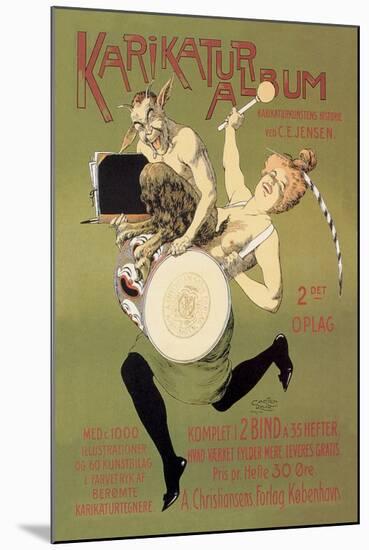Woman and Pan with Drum-Carsten Ravn-Mounted Art Print