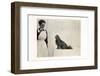 Woman and Pekingese Dog-null-Framed Premium Photographic Print