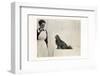 Woman and Pekingese Dog-null-Framed Premium Photographic Print