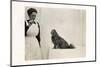 Woman and Pekingese Dog-null-Mounted Premium Photographic Print