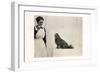 Woman and Pekingese Dog-null-Framed Photographic Print