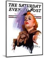 "Woman and Pekingese," Saturday Evening Post Cover, March 13, 1937-Tom Webb-Mounted Giclee Print