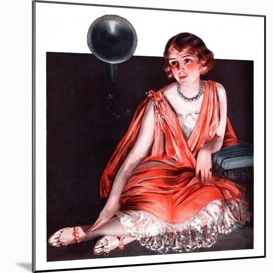 "Woman and Phonograph,"March 21, 1925-Pearl L. Hill-Mounted Giclee Print