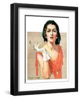 "Woman and Pince Nez,"January 16, 1932-Tempest Inman-Framed Giclee Print