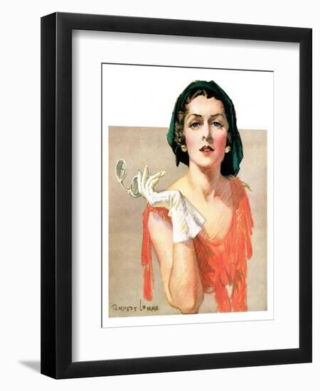 "Woman and Pince Nez,"January 16, 1932-Tempest Inman-Framed Giclee Print