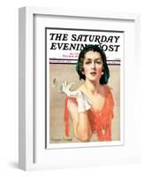 "Woman and Pince Nez," Saturday Evening Post Cover, January 16, 1932-Tempest Inman-Framed Giclee Print