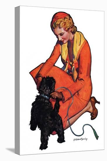 "Woman and Scottie,"April 16, 1932-McClelland Barclay-Stretched Canvas