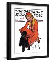 "Woman and Scottie," Saturday Evening Post Cover, April 16, 1932-McClelland Barclay-Framed Giclee Print