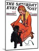 "Woman and Scottie," Saturday Evening Post Cover, April 16, 1932-McClelland Barclay-Mounted Giclee Print