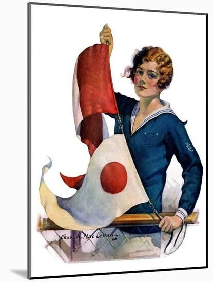 "Woman and Signal Flags,"August 21, 1926-Charles A. MacLellan-Mounted Giclee Print