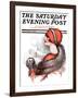 "Woman and Snowball," Saturday Evening Post Cover, January 17, 1925-James Calvert Smith-Framed Giclee Print