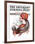 "Woman and Snowball," Saturday Evening Post Cover, January 17, 1925-James Calvert Smith-Framed Giclee Print