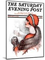 "Woman and Snowball," Saturday Evening Post Cover, January 17, 1925-James Calvert Smith-Mounted Giclee Print