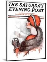 "Woman and Snowball," Saturday Evening Post Cover, January 17, 1925-James Calvert Smith-Mounted Giclee Print