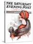 "Woman and Snowball," Saturday Evening Post Cover, January 17, 1925-James Calvert Smith-Stretched Canvas