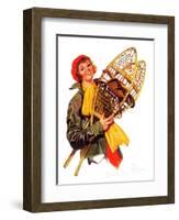 "Woman and Snowshoes,"February 8, 1936-Henrietta McCaig Starret-Framed Giclee Print