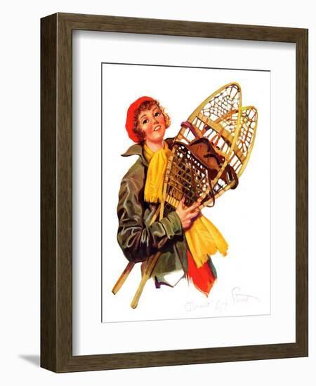 "Woman and Snowshoes,"February 8, 1936-Henrietta McCaig Starret-Framed Giclee Print