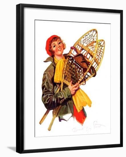 "Woman and Snowshoes,"February 8, 1936-Henrietta McCaig Starret-Framed Giclee Print