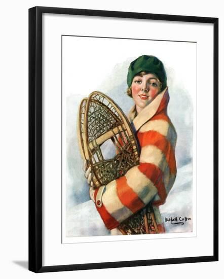 "Woman and Snowshoes,"January 26, 1929-William Haskell Coffin-Framed Giclee Print