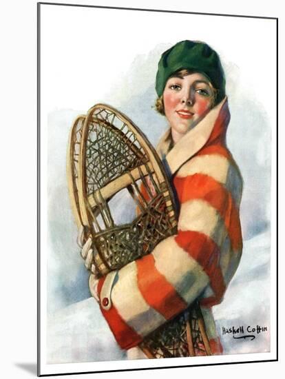 "Woman and Snowshoes,"January 26, 1929-William Haskell Coffin-Mounted Giclee Print