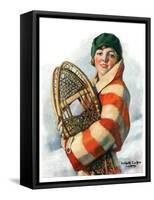 "Woman and Snowshoes,"January 26, 1929-William Haskell Coffin-Framed Stretched Canvas
