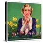 "Woman and Spring Flower,"April 1, 1934-null-Stretched Canvas