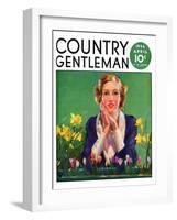 "Woman and Spring Flower," Country Gentleman Cover, April 1, 1934-null-Framed Giclee Print