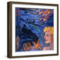 Woman and Starfish, 1989-Peter Wilson-Framed Giclee Print