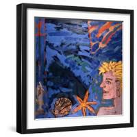 Woman and Starfish, 1989-Peter Wilson-Framed Giclee Print