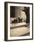 Woman and Three Small Dogs-null-Framed Photographic Print