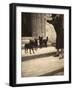 Woman and Three Small Dogs-null-Framed Photographic Print